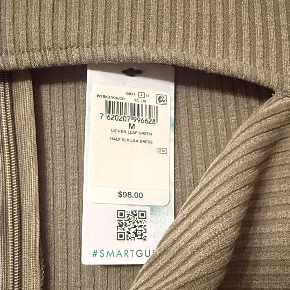 Guess Khaki Ribbed Midi Dress - Picture 2 of 8
